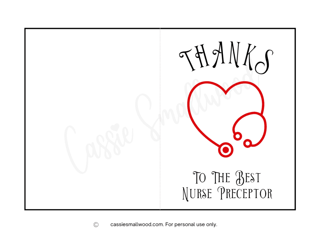 10 cute nurse thank you cards (free printable) - cassie smallwood